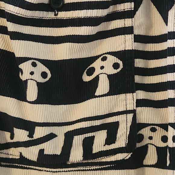 Patchwork Cropped Western Shirt Mushroom Whimsy Indie Grunge Folk Woodland - Picture 6 of 14